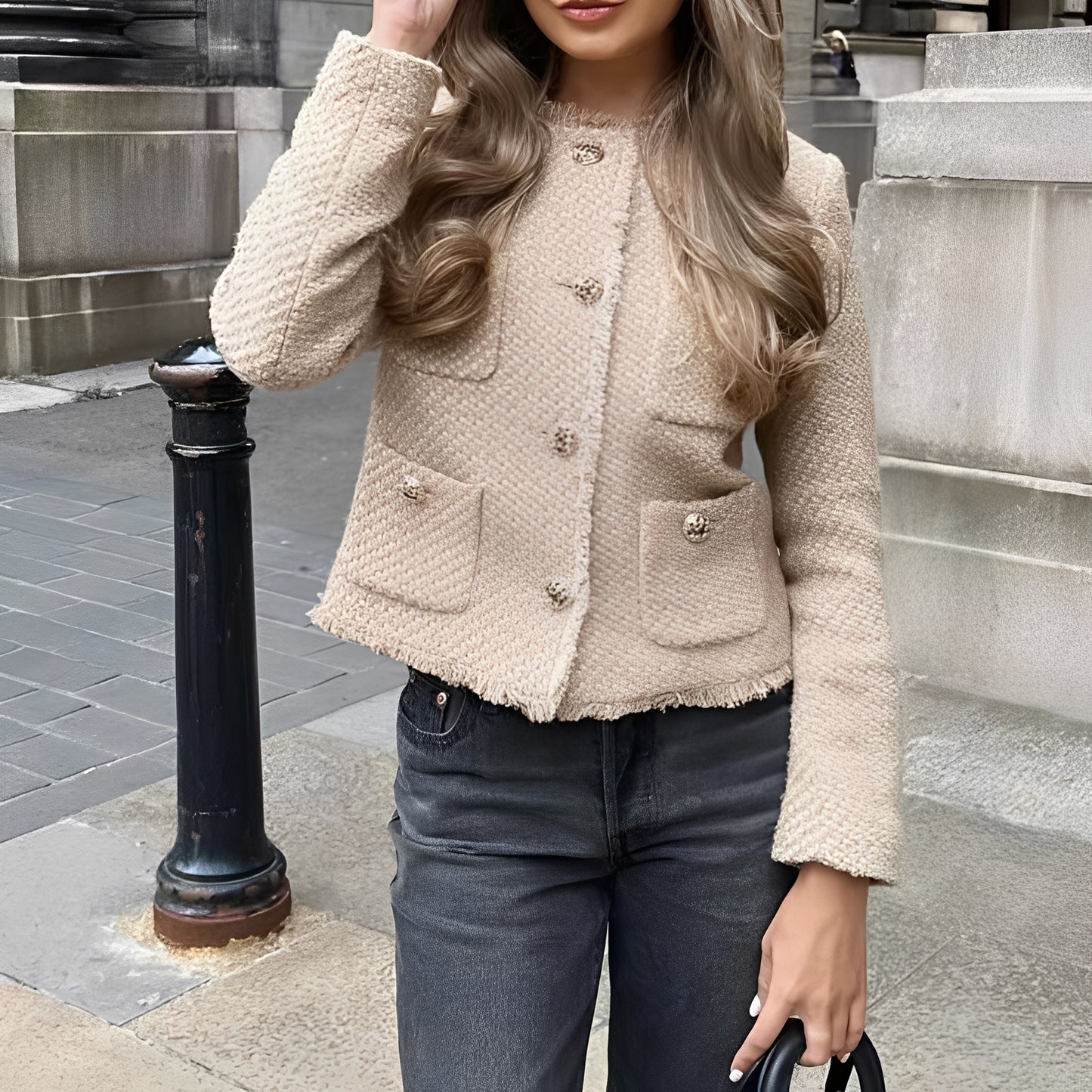 Samantha - Stilvolle Tweedjacke aus Wolle für Damen