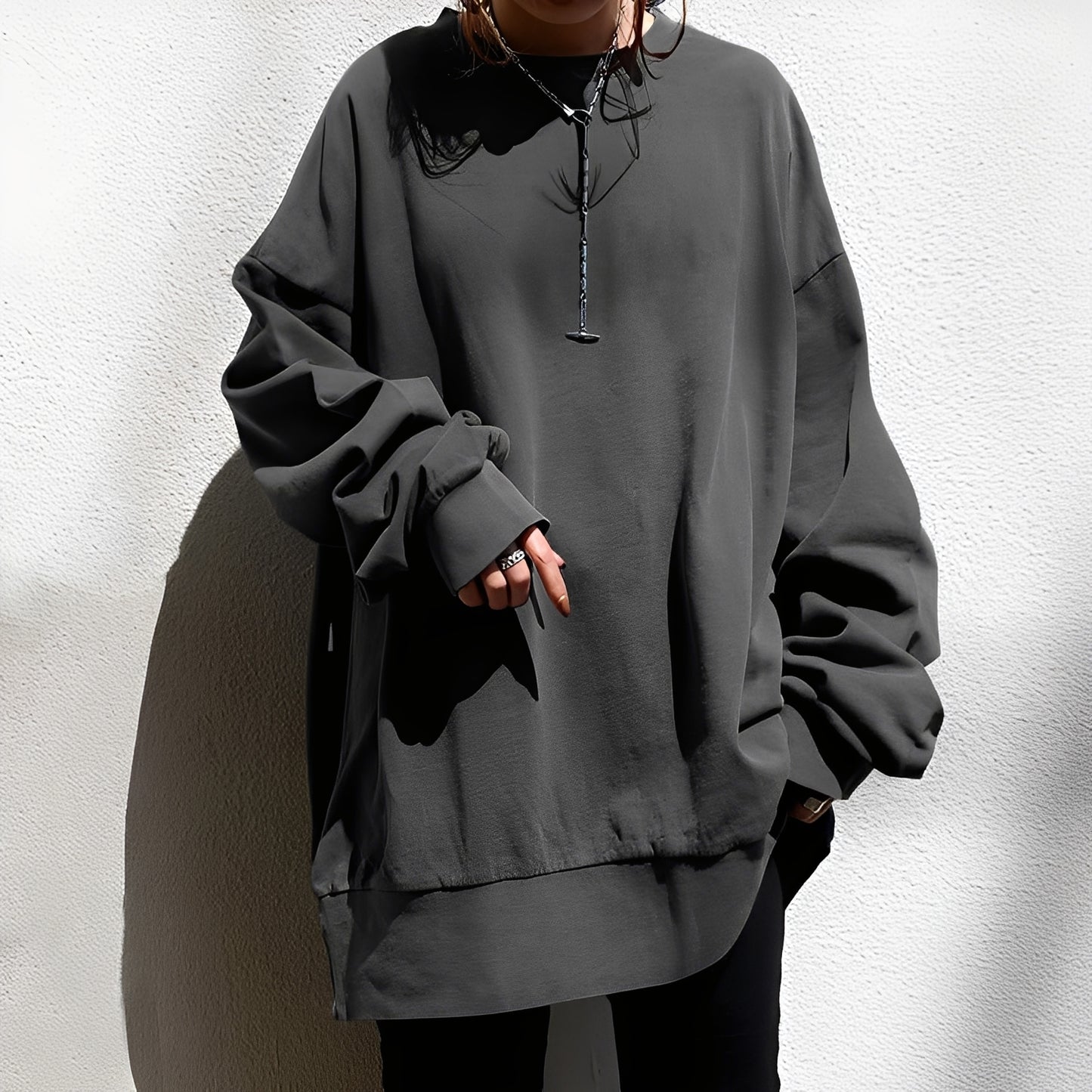Andrina - Oversized-Pullover mit Rundhalsausschnitt für Damen