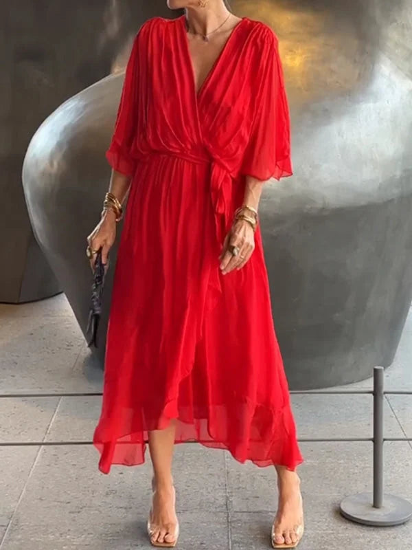 Amara – Bedrucktes, ärmelloses Maxikleid