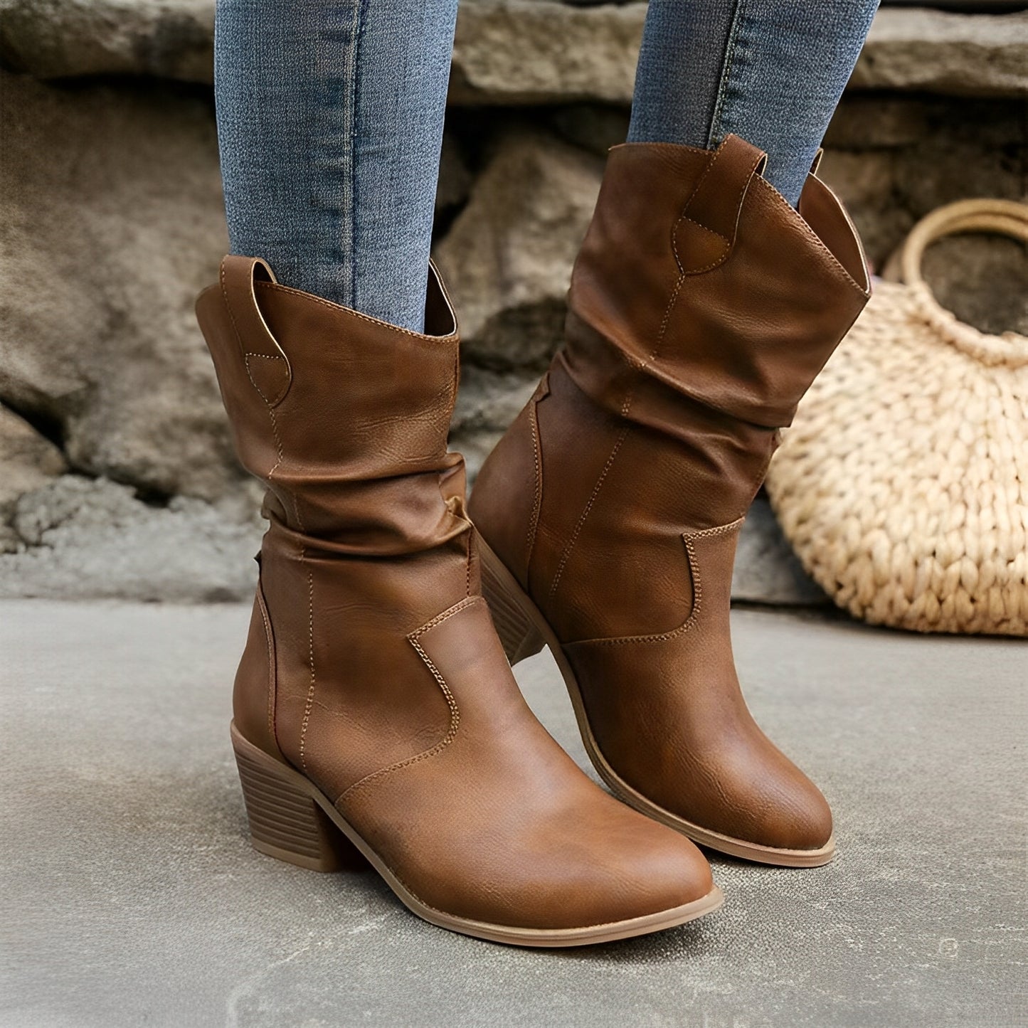 Annora - Klassische Crinkle-Stiefel für Damen