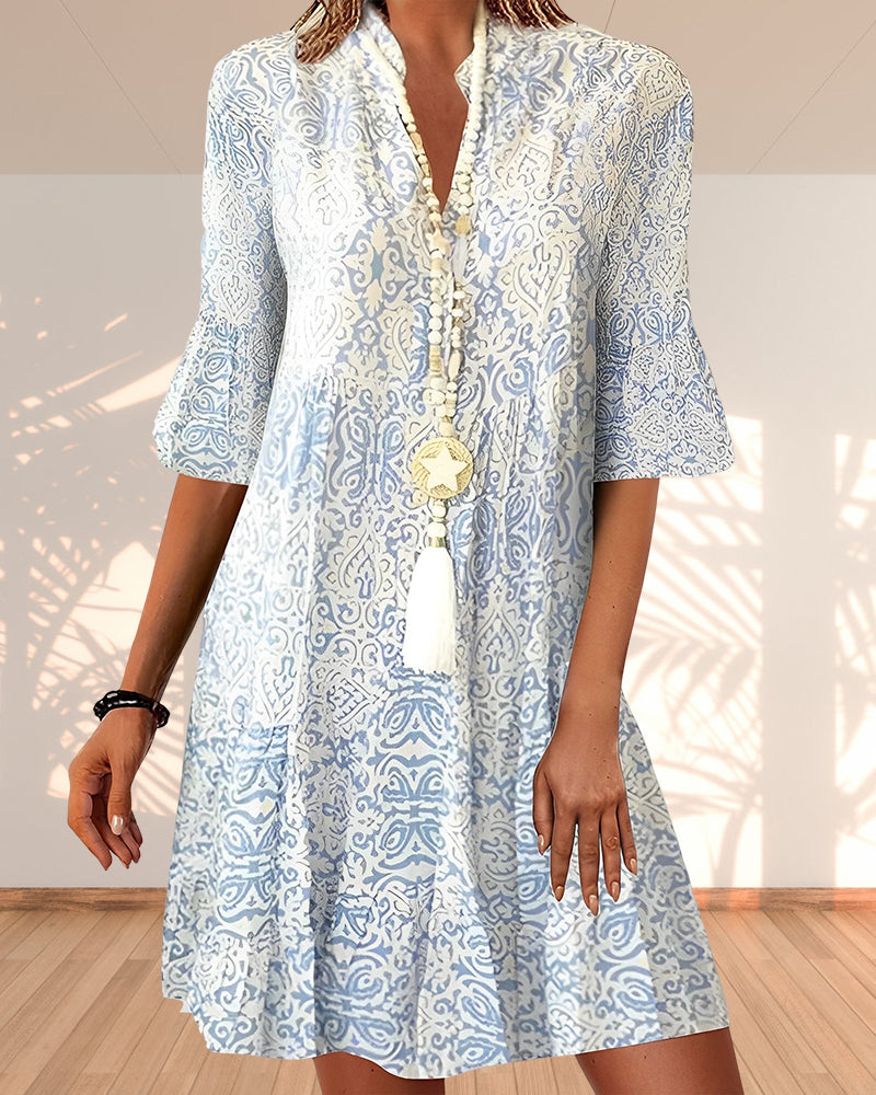 Jhanna - Damen Elegantes Print Kleid