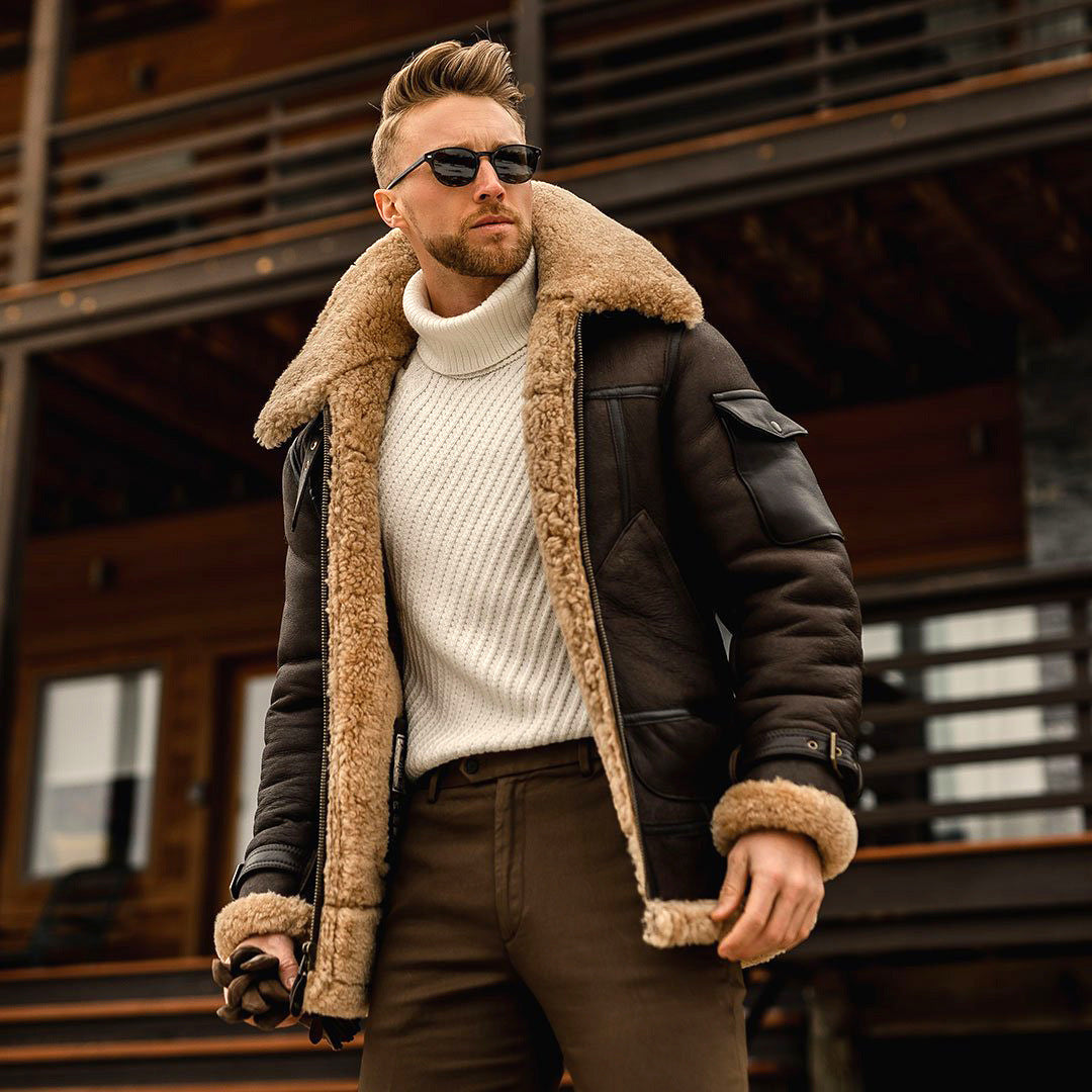 Brendon - Stilvoller warmer Fleece-Mantel für Herren