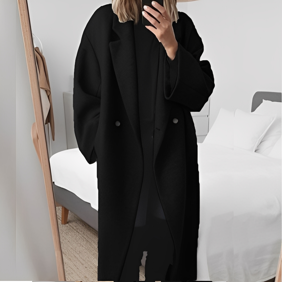 Marjolaine - Zeitgemäßer Oversize-Mantel mit Knöpfen für Damen