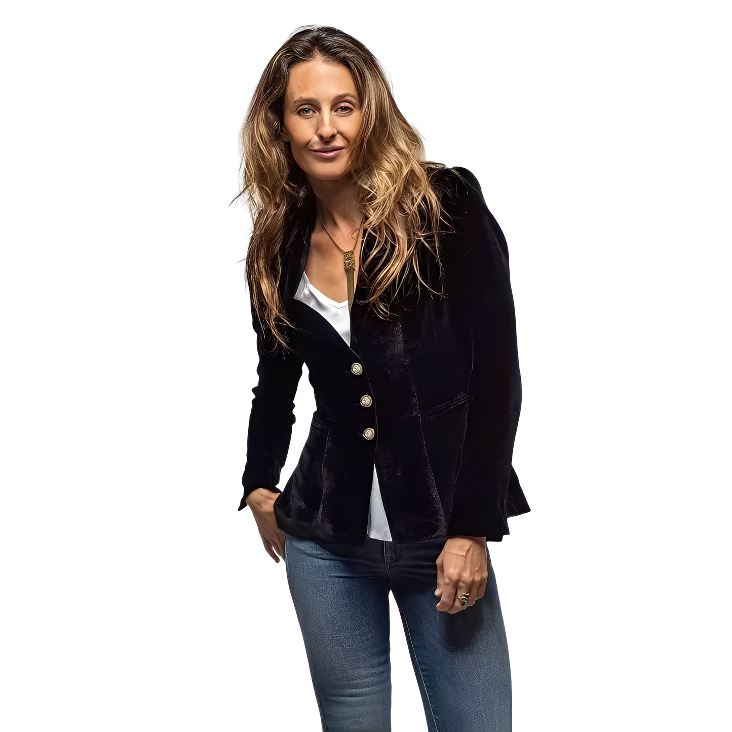 Martha - Klassischer Blazer mit Reverskragen aus Samt für Damen