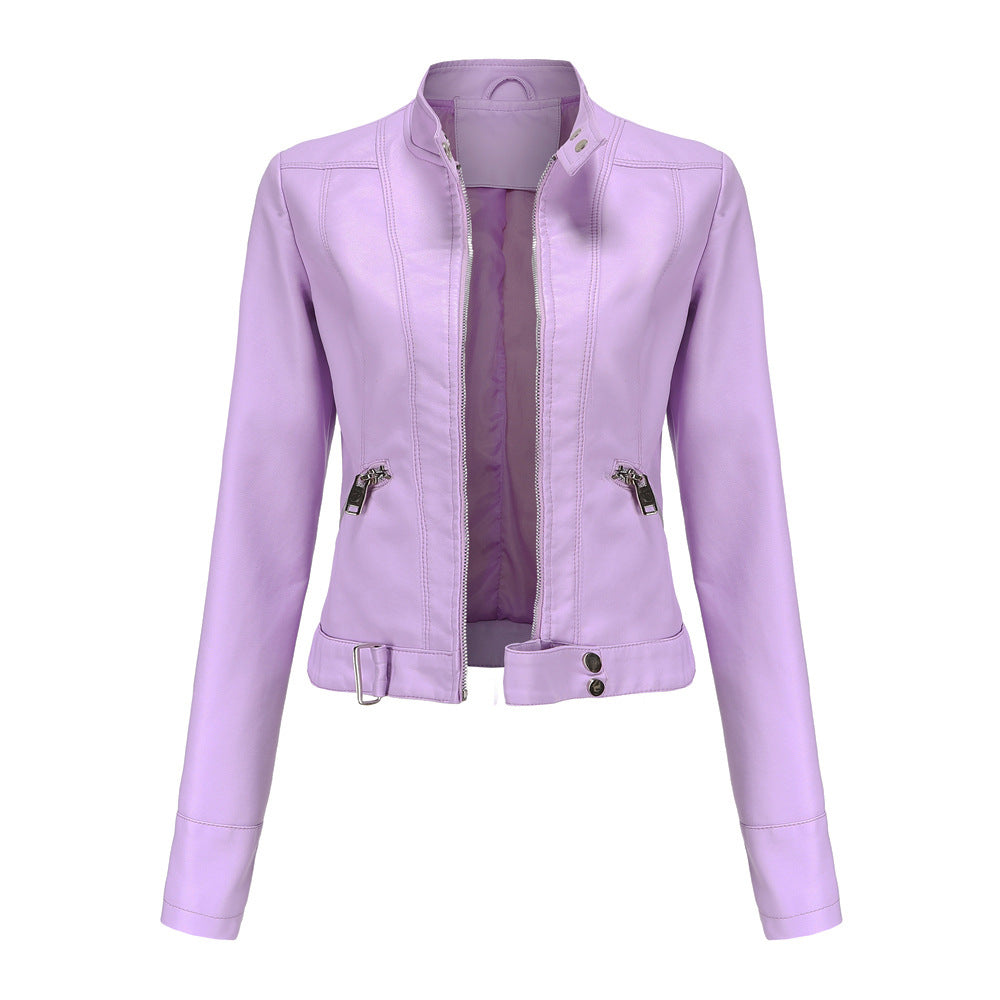 Madeline - Stilvolle Lederjacke mit Stehkragen für Damen