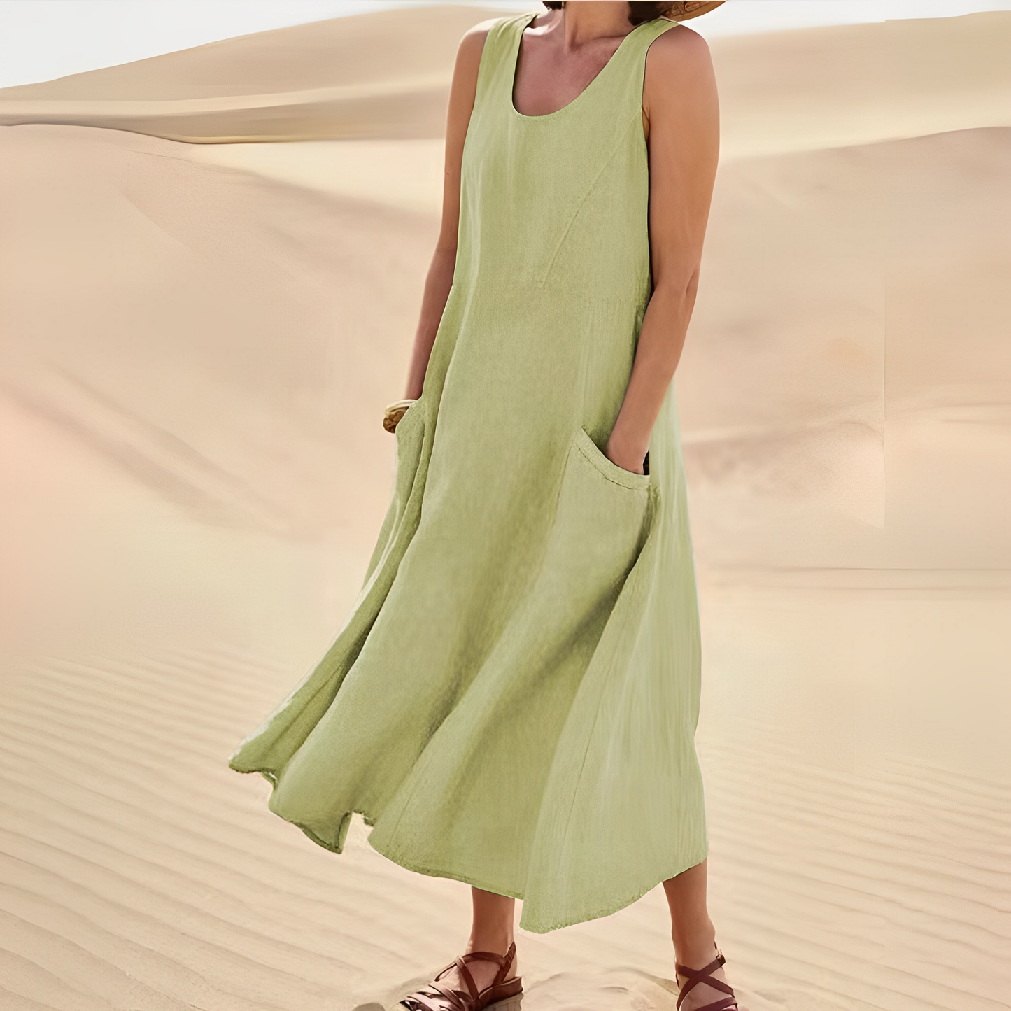 Melyssa - Weiches, ärmelloses langes Kleid für Damen