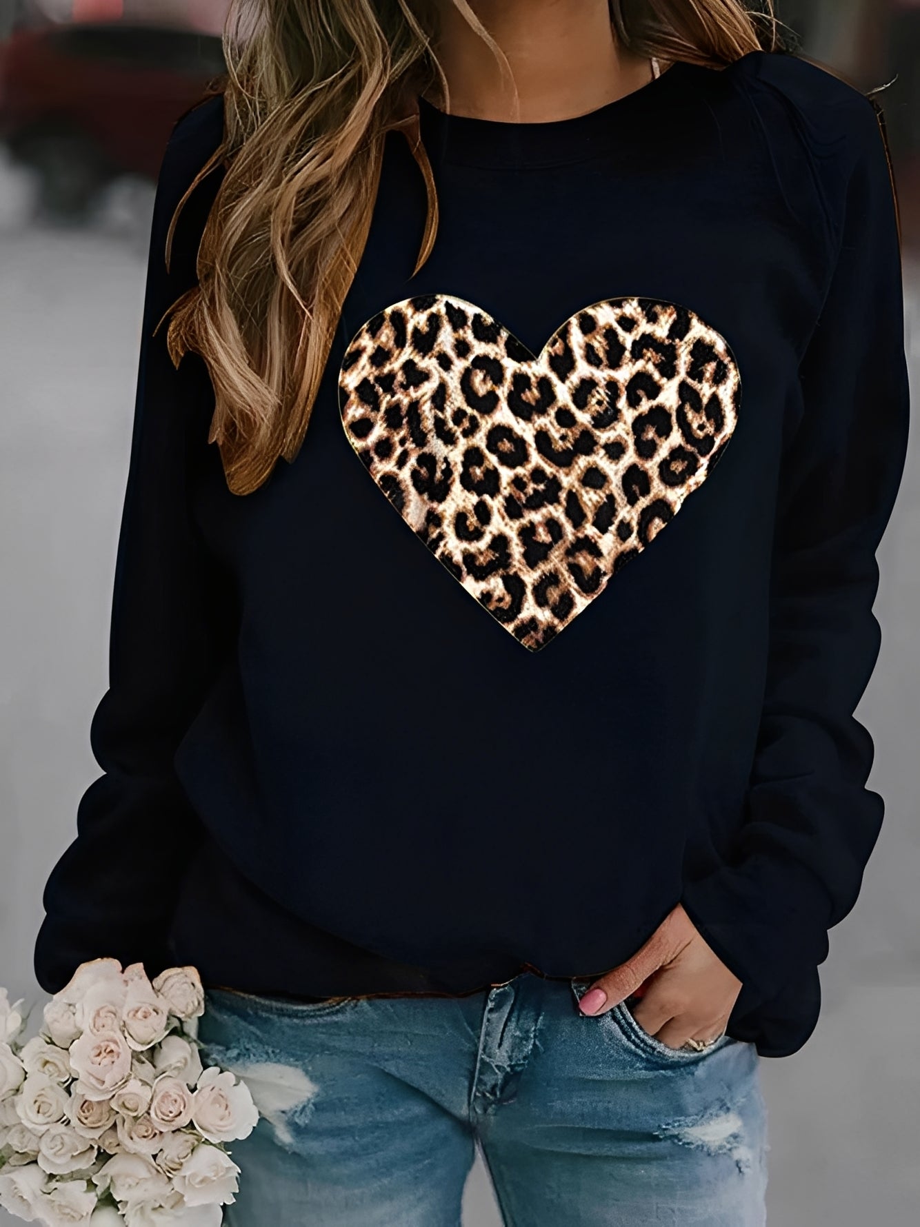 Daniella - Lässiger Pullover mit Herzmuster für Damen