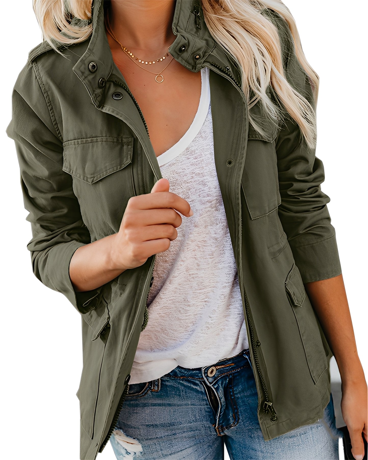 Rachyl - Lässige Jeansjacke mit Reißverschluss für Damen
