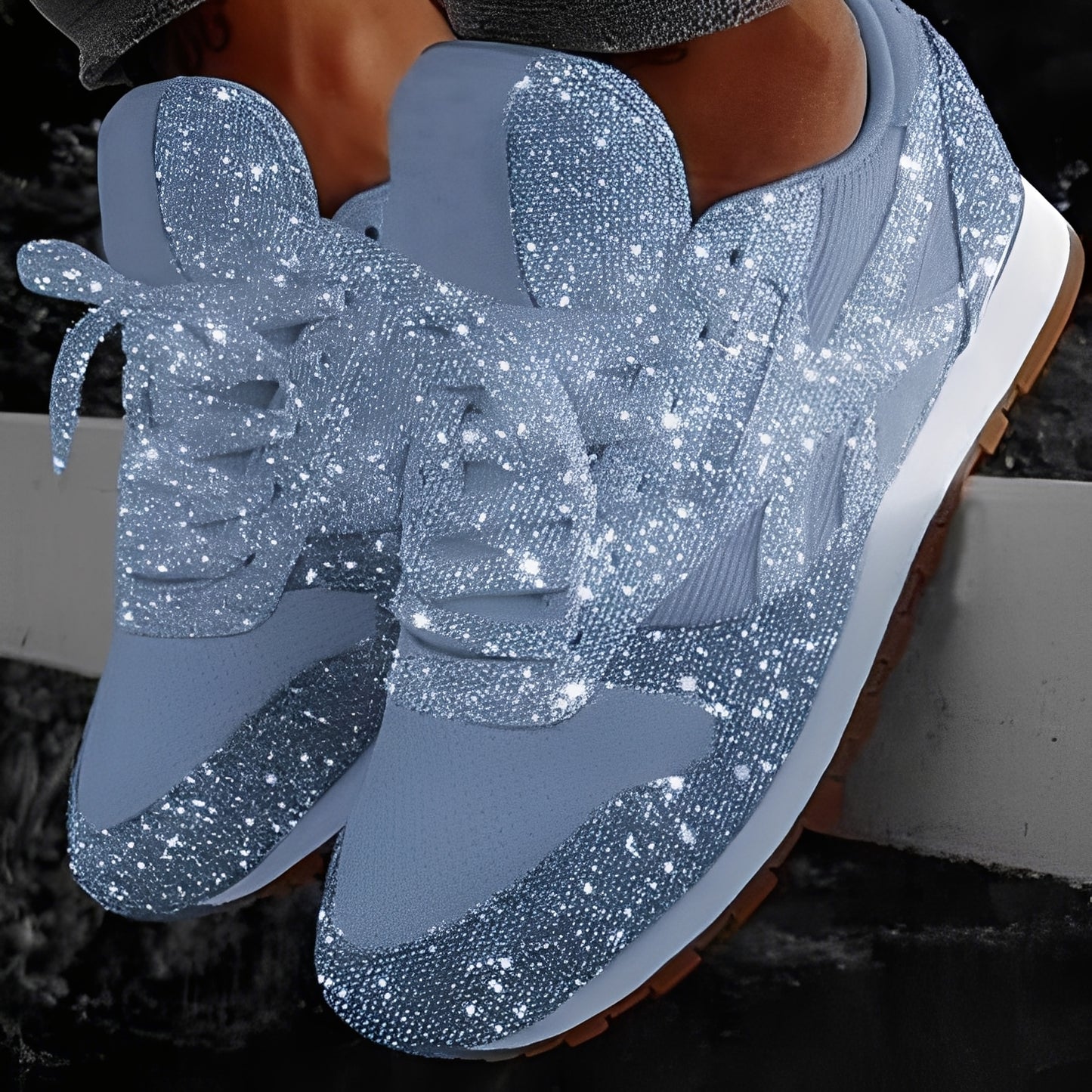 Kaycee - Glitzernde, lässige Muffin-Sneaker für Damen