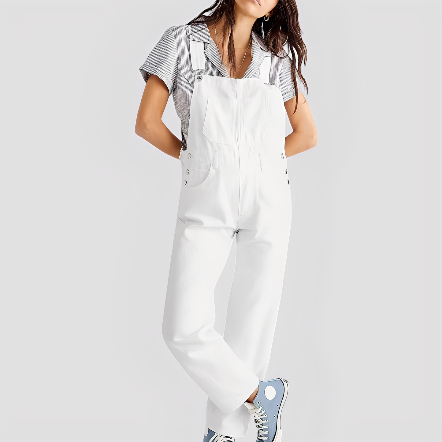 Mildred - Klassische, locker sitzende Jeanslatzhose für Damen