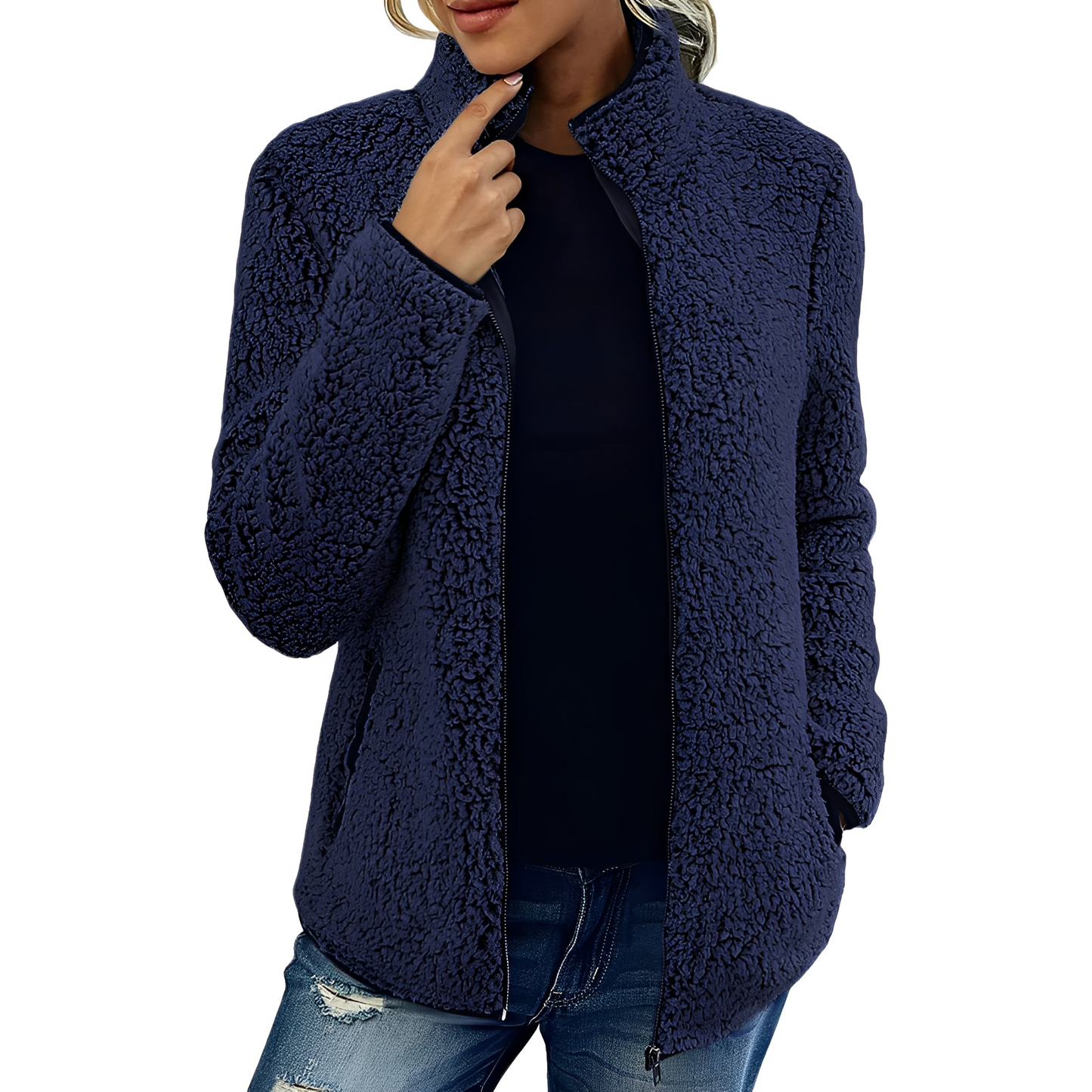 Alethea - Eleganter Fleece-Samtmantel für Damen