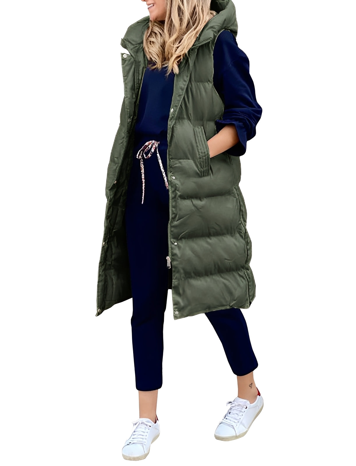 Amilia - Stilvoller, ärmelloser, langer Weste-Mantel für Damen