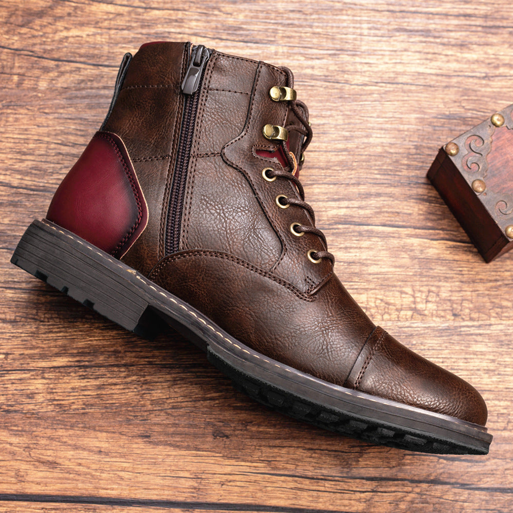 Louis - Retro-Lederstiefel mit Reißverschluss für Herren