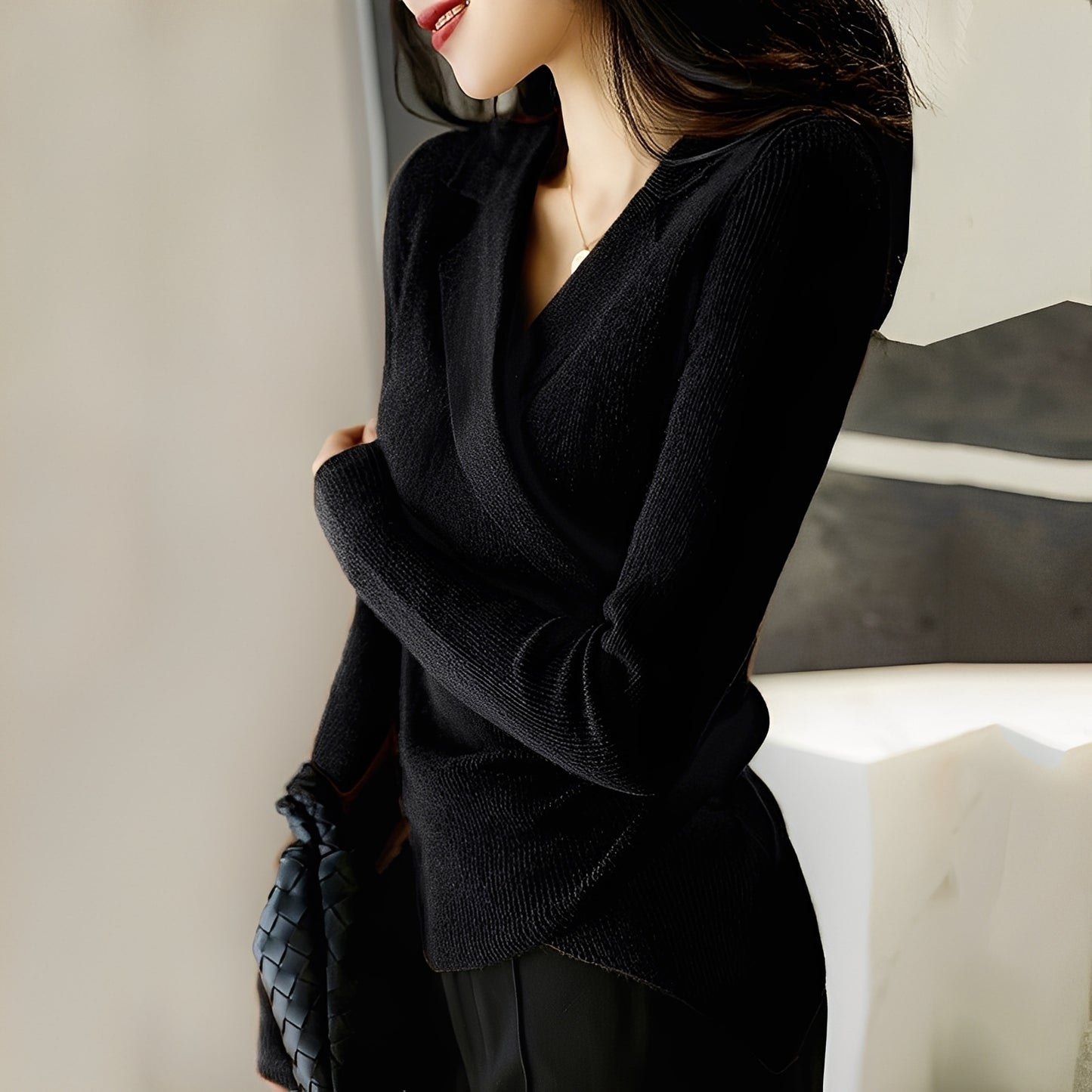 Myrtle - Klassischer asymmetrischer Slim-Fit-Pullover für Damen