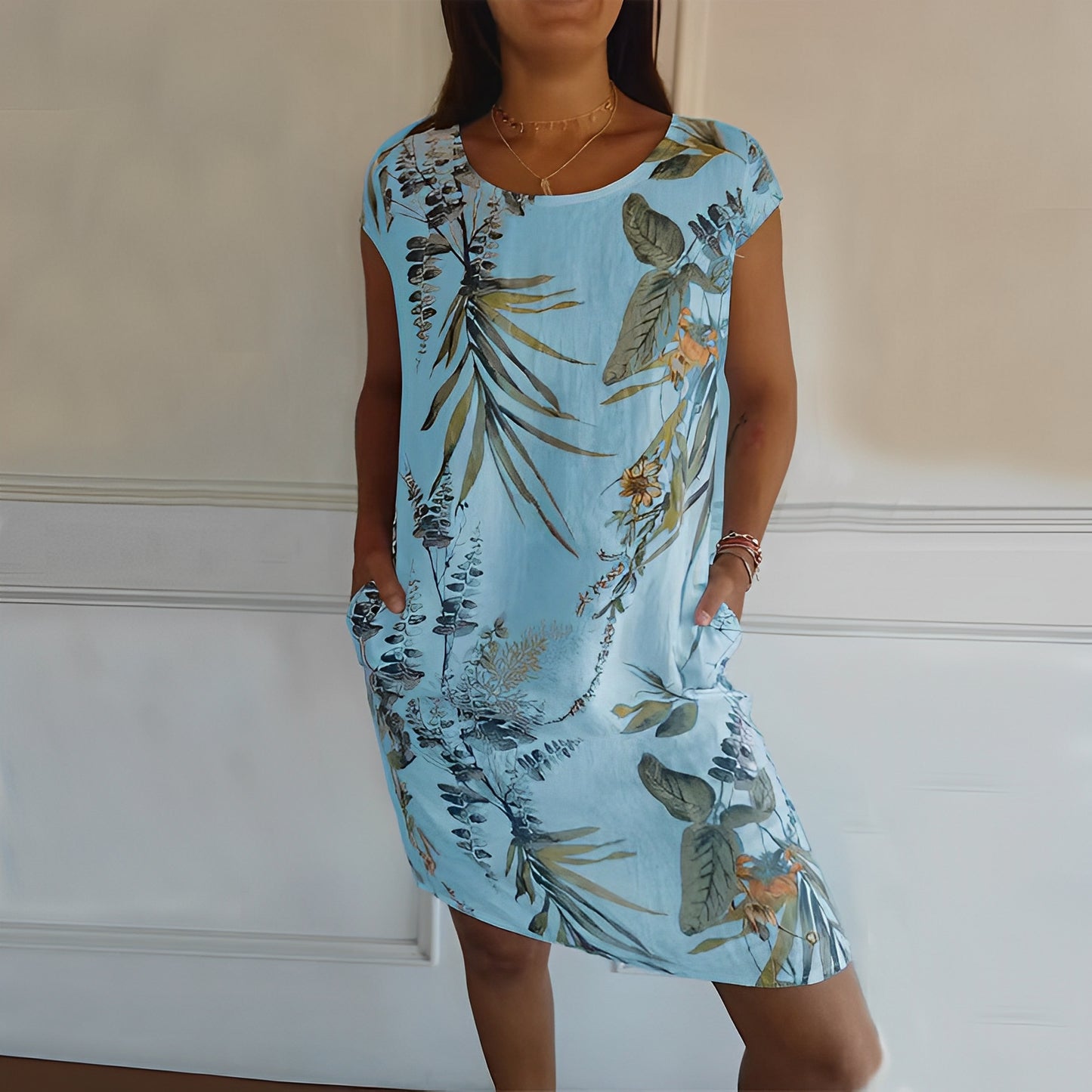 Jocelyn - Lässiges, lockeres Kleid mit Print für Damen