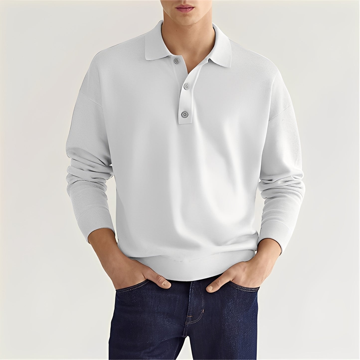 Zavier - Lässiges Langarm-Poloshirt für Herren