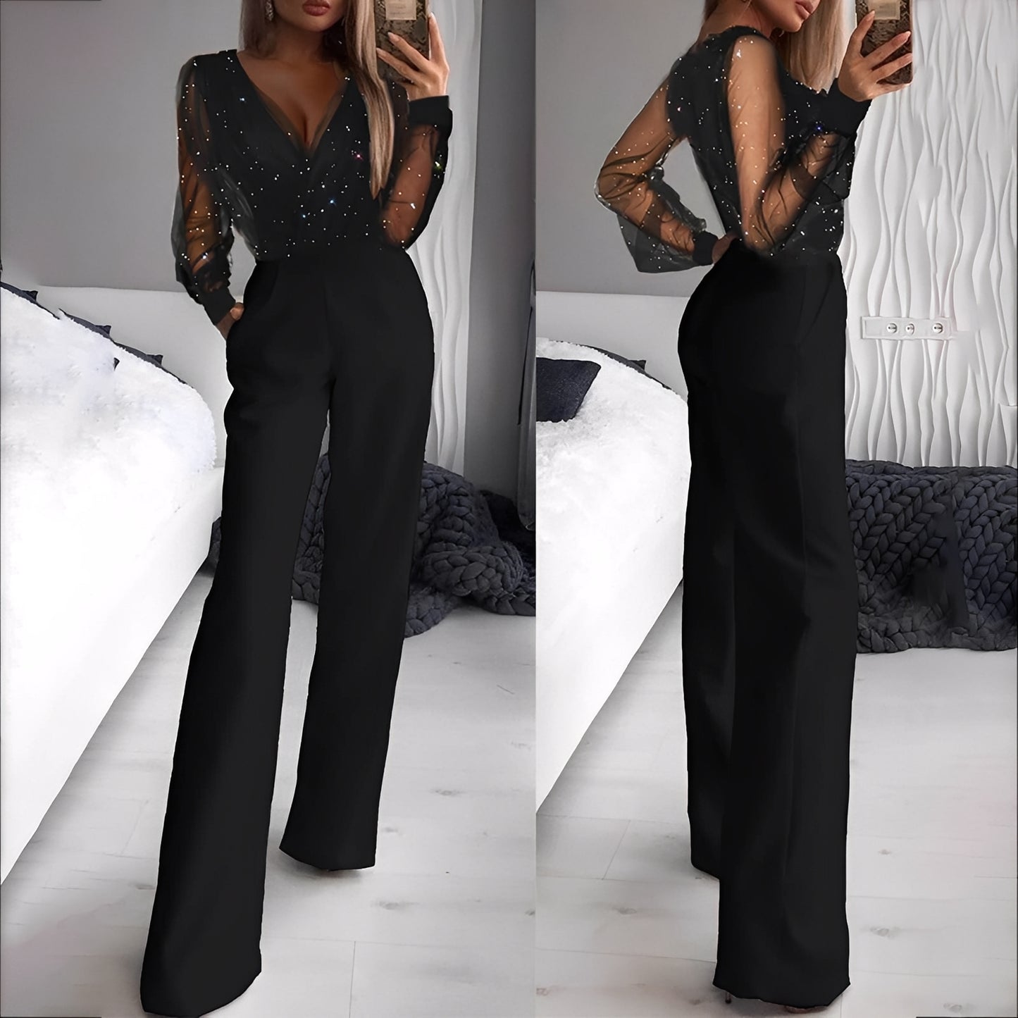 Morgana - Eleganter Jumpsuit mit weitem Bein für Damen