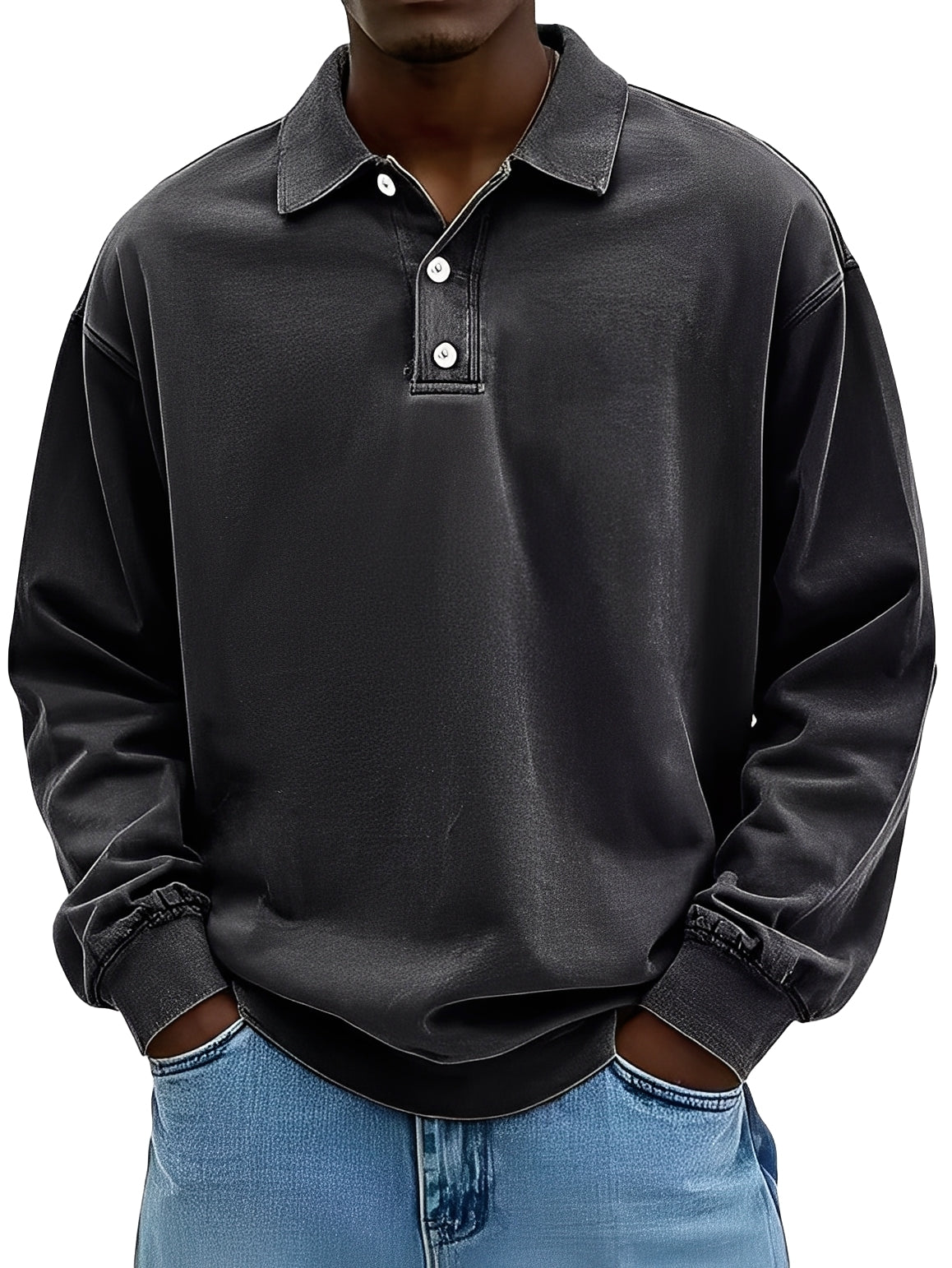 Clayton - Klassisches Langarm-Poloshirt für Herren