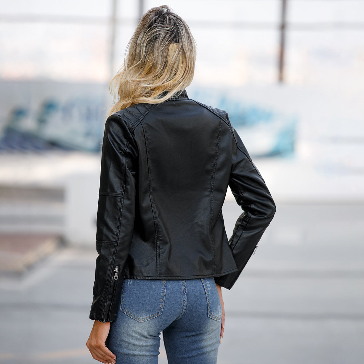 Martha - Stilvolle, schmal geschnittene Lederjacke für Damen
