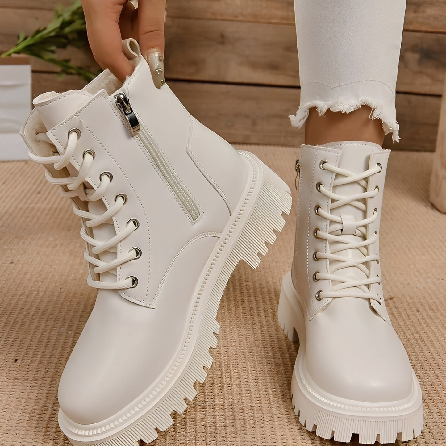 Haylie - Stilvolle, mit Fleece gefütterte Martin-Stiefel für Damen