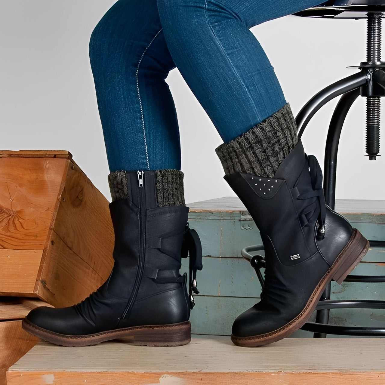 Sharalyn - Bequeme Winterstiefel für Damen in halber Wadenlänge