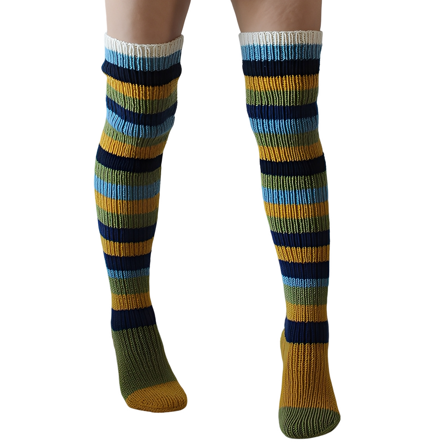 Rhianna - Stilvolle gestreifte lange Socken für Damen