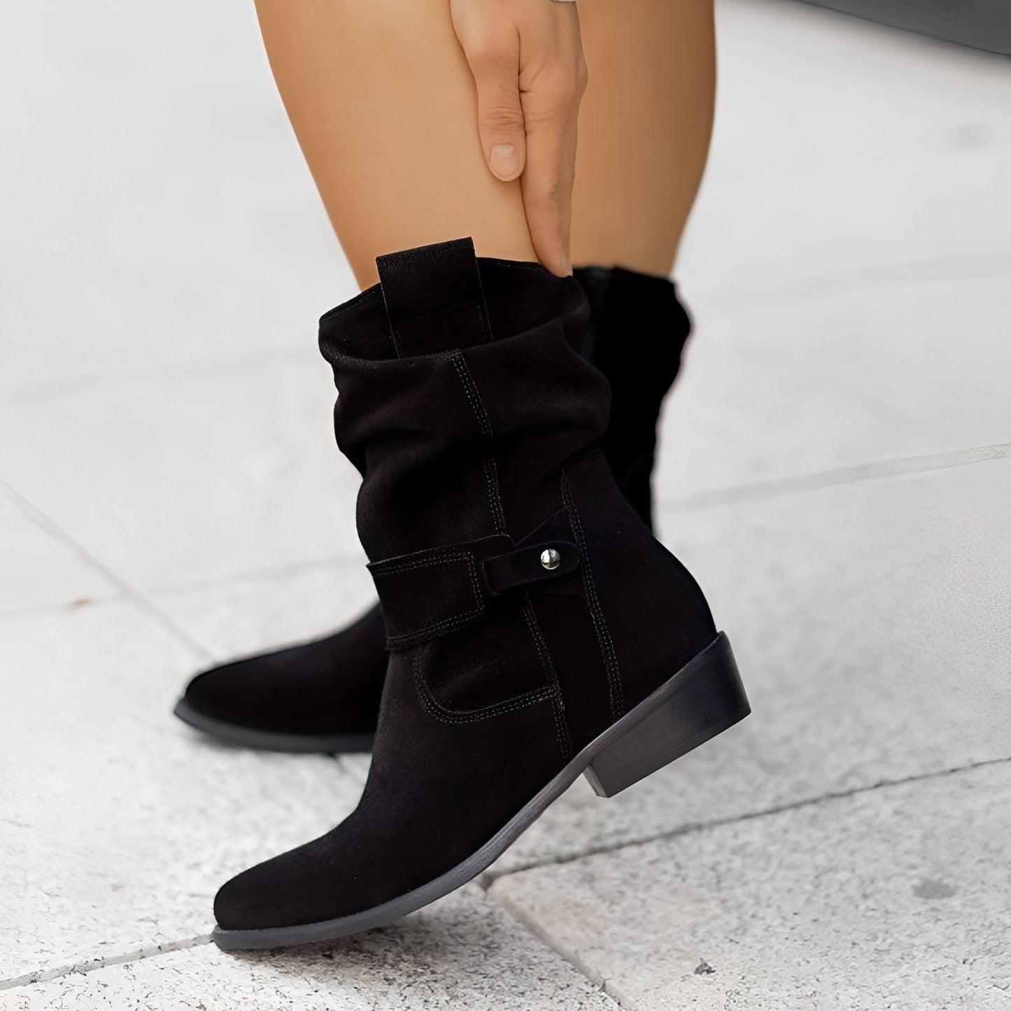 Celestine - Stilvolle kurze Stiefel mit runder Spitze für Damen