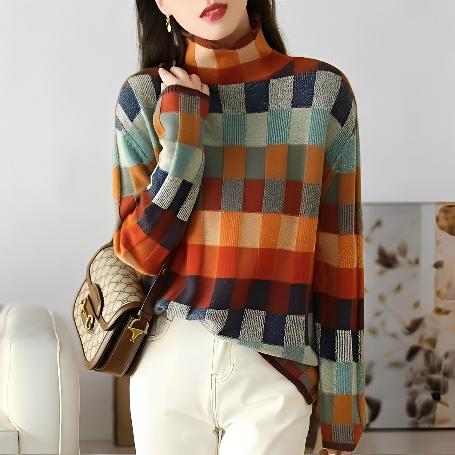 Jacklyn - Lässiger, farbenfroher Kaschmirpullover für Damen