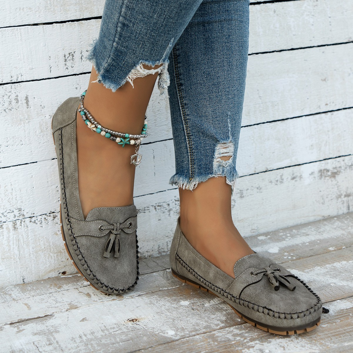 Emilee - Retro-Flache Loafer für Damen
