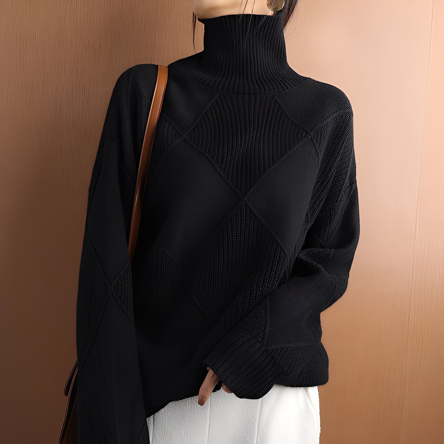 Lyndsea - Lockerer Rollkragenpullover für Damen