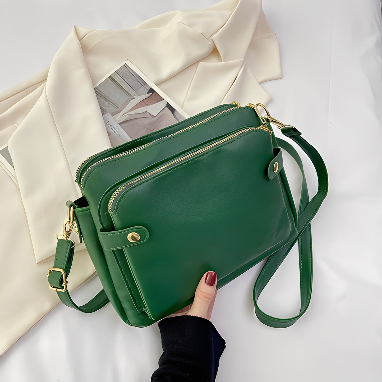 Michaela - Klassische Leder-Umhängetasche für Damen