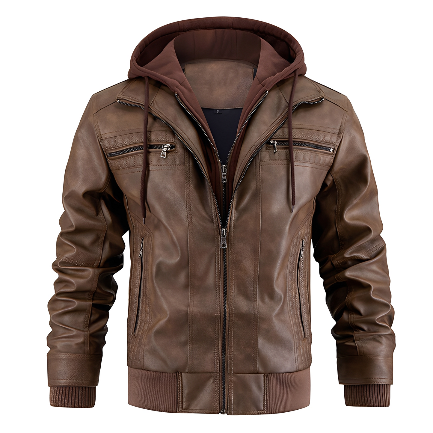 Everard - Klassische Motorradjacke mit Kapuze für Herren