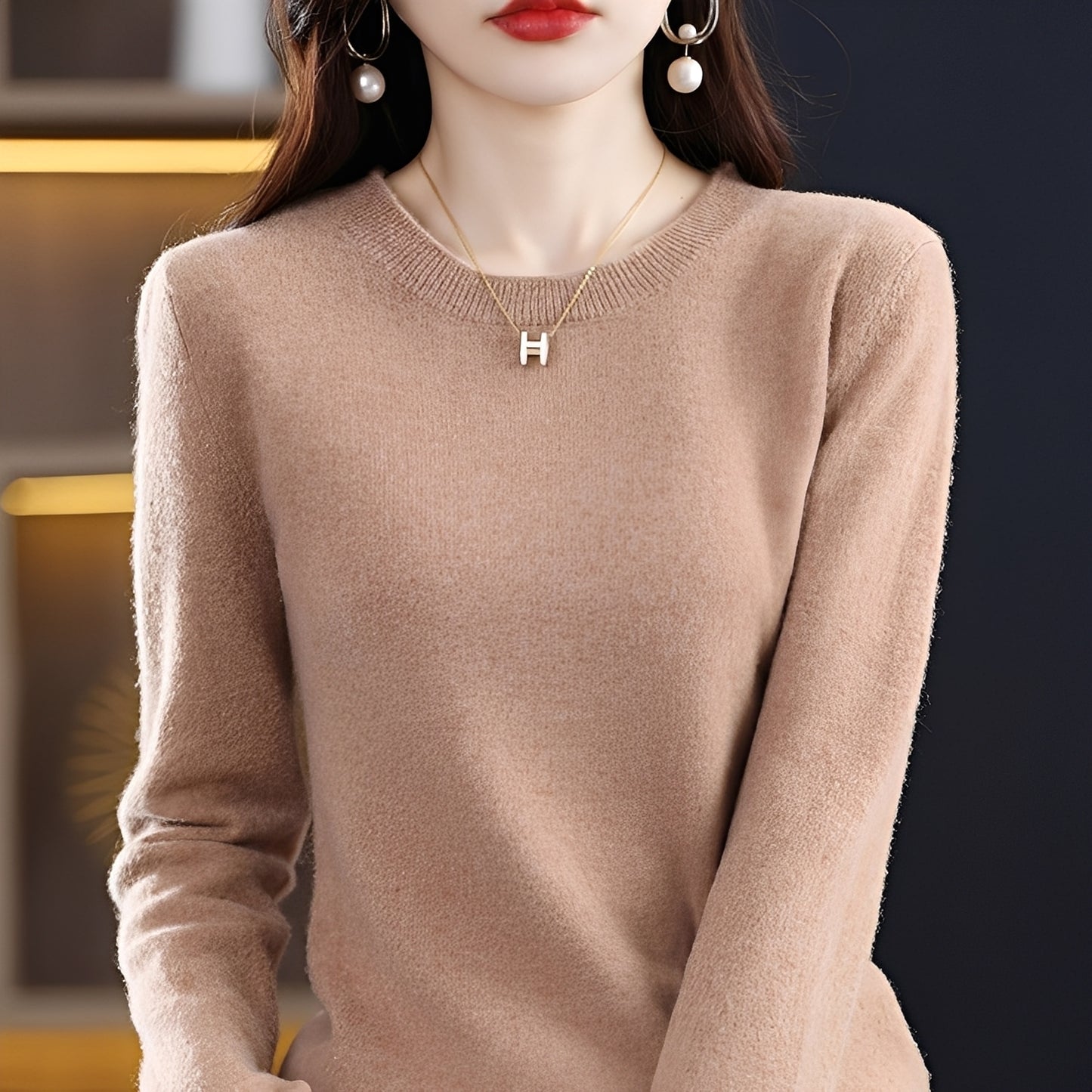 Julia - Eleganter, schmal geschnittener Wollpullover für Damen