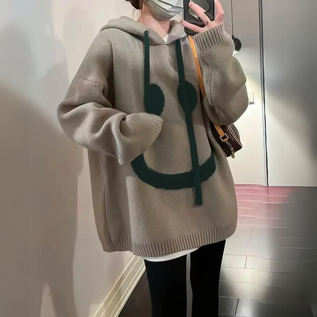 Emelia - Lockerer Hoodie mit Smiley-Design für Damen