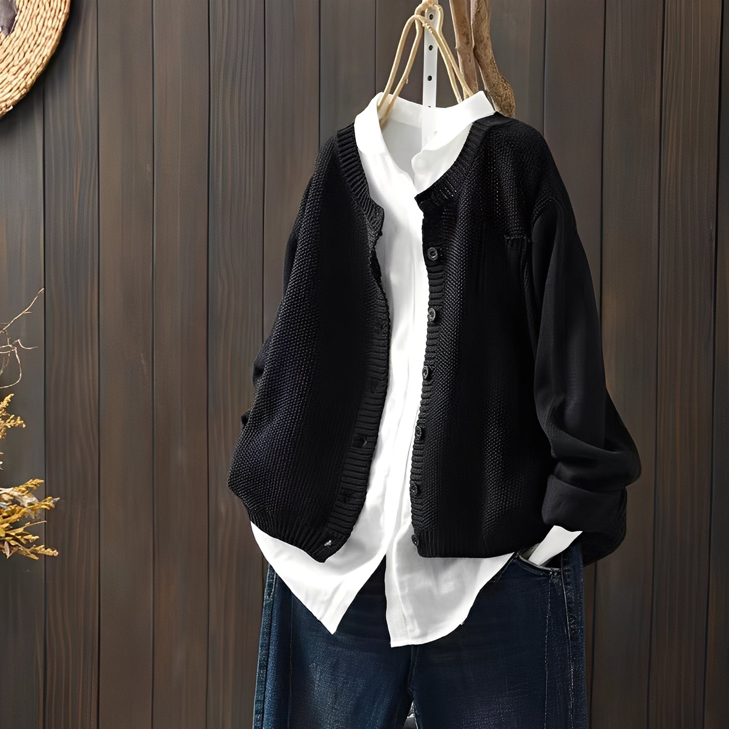 Shanon - Klassische, locker geschnittene Strickjacke für Damen
