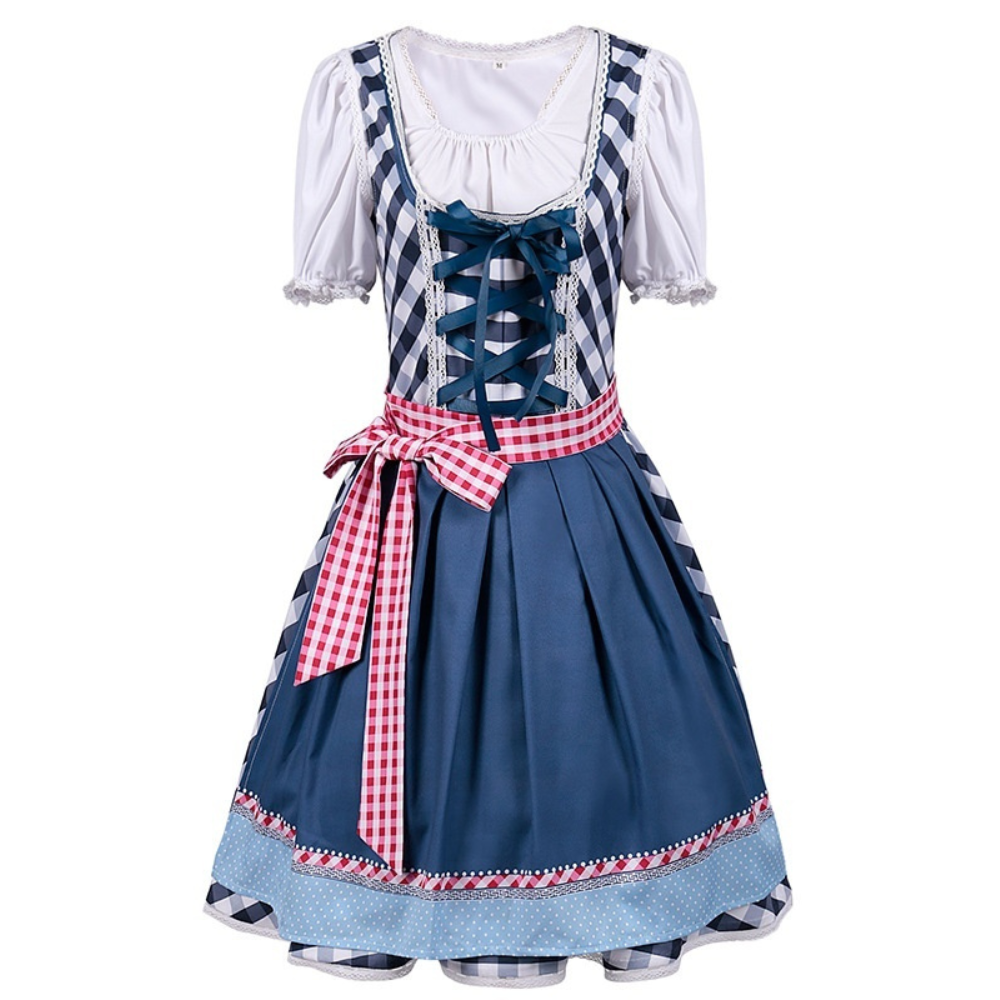 Rowina - Klassisches kariertes Oktoberfest-Dirndlkleid für Damen