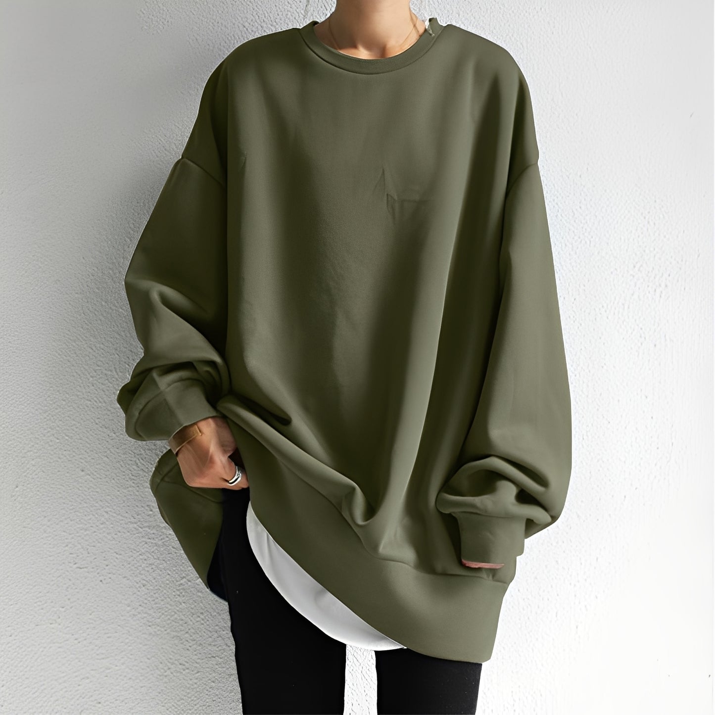 Andrina - Oversized-Pullover mit Rundhalsausschnitt für Damen