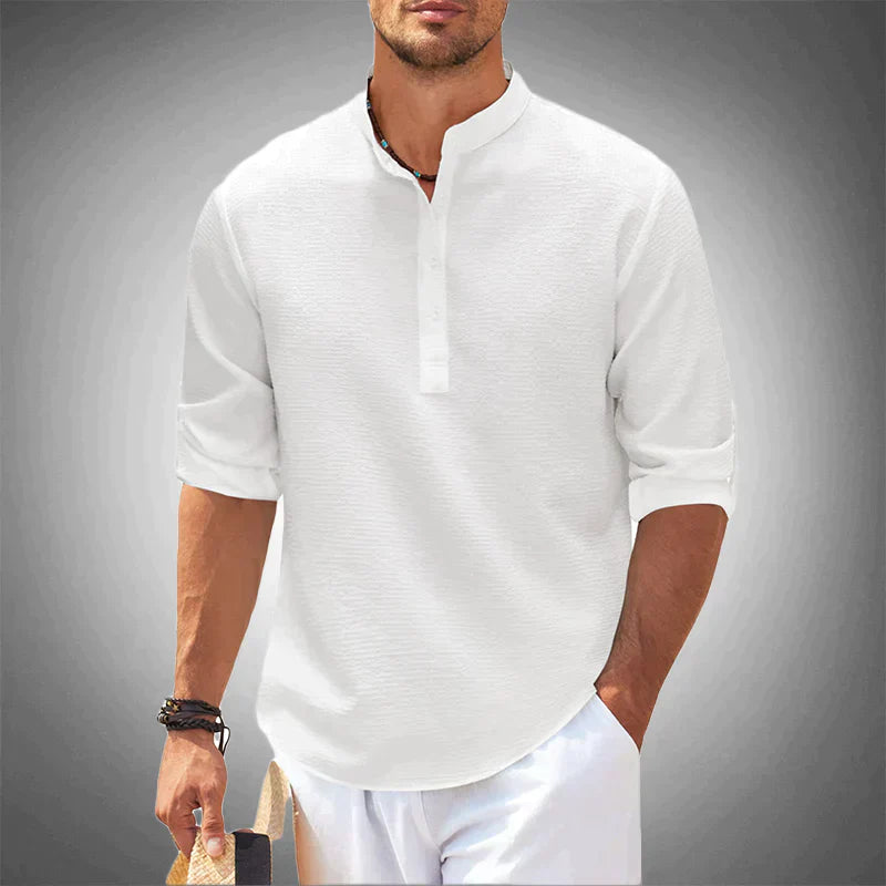 Michael - Herren Bequemes Henley Hemd Leicht & Luftdurchlässig