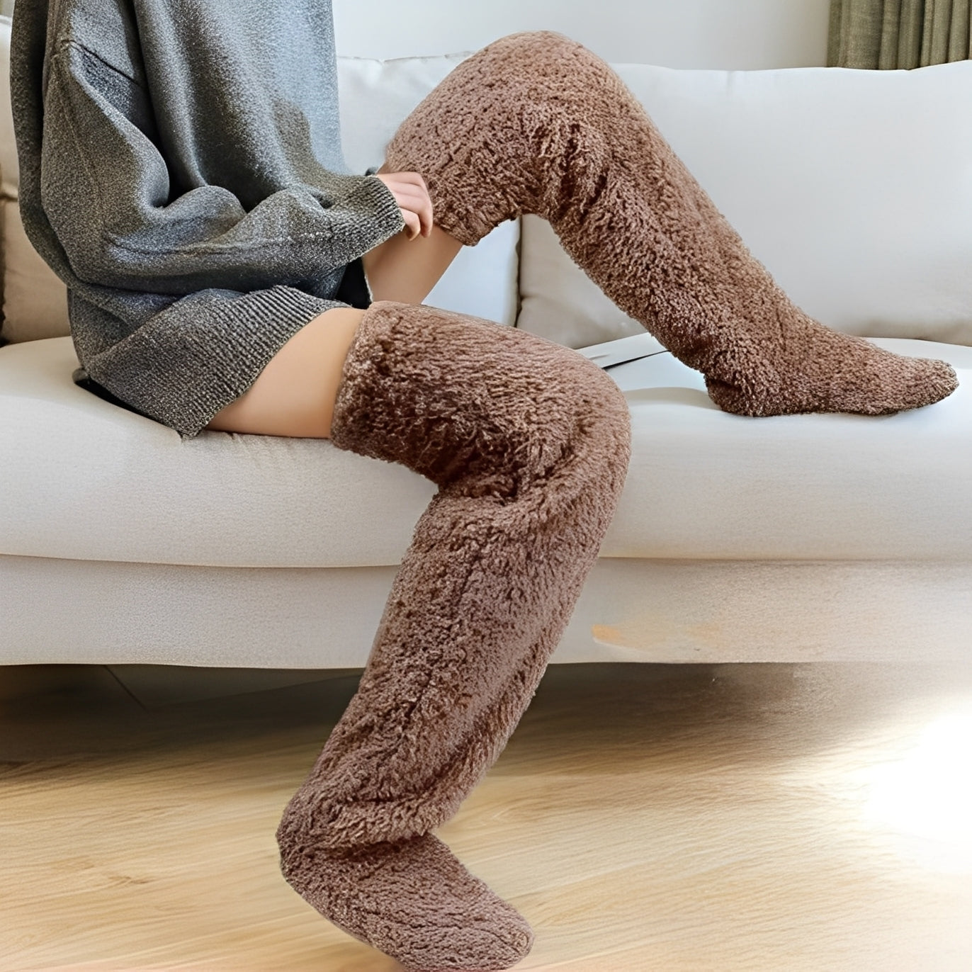 Camellia - Warme, überknielange Wintersocken für Damen