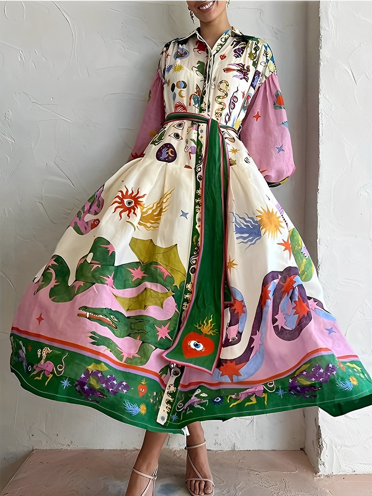Gemma - Buntes langes Maxikleid für Damen