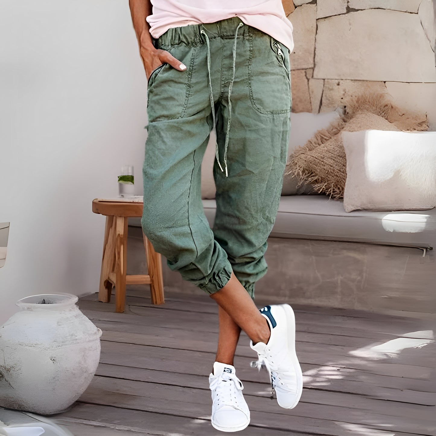 Evalyn - Stilvolle elastische Cargohose für Damen