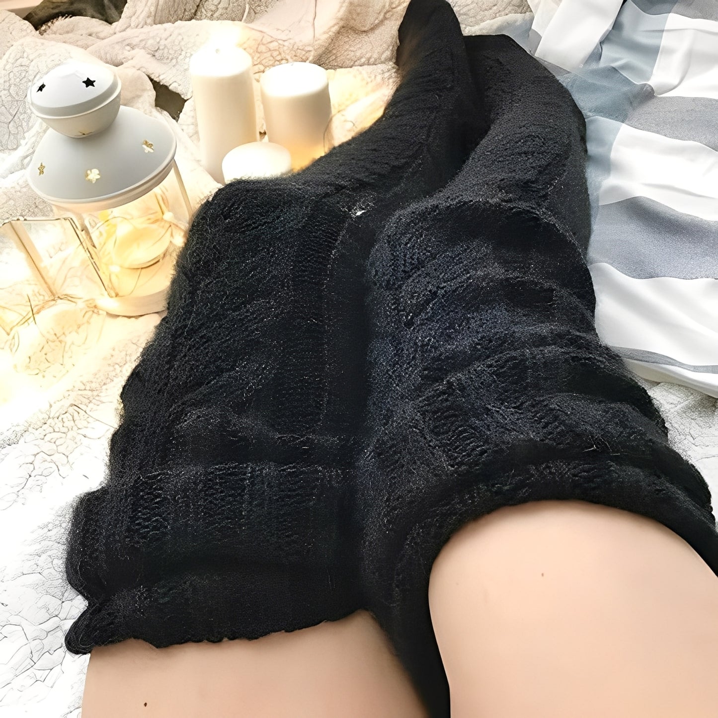 Hailee - Warme Strick-Overknee-Socken für Damen