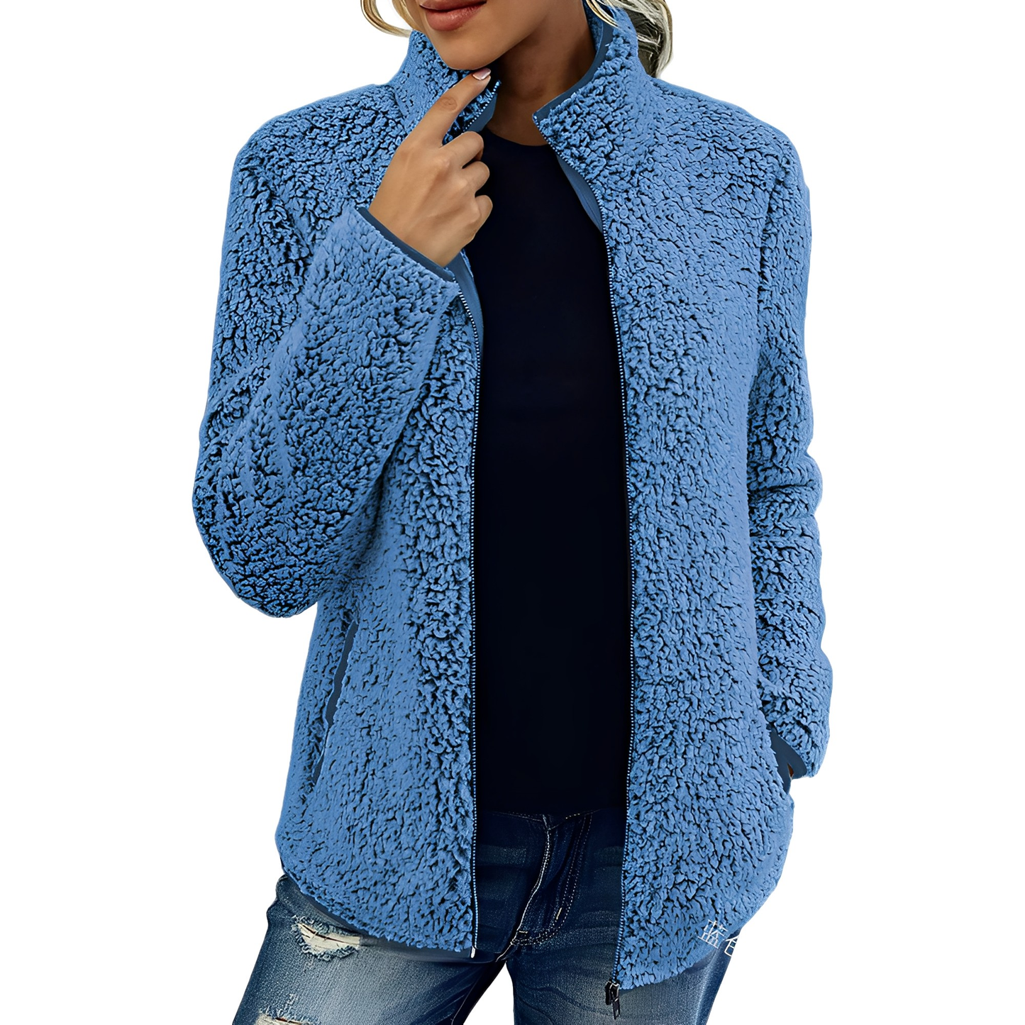 Alethea - Eleganter Fleece-Samtmantel für Damen