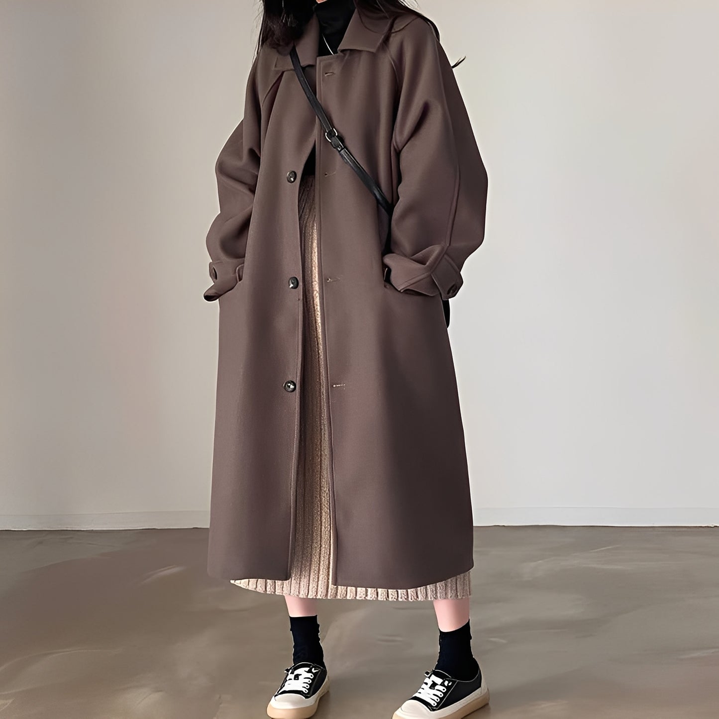 Estelle - Klassischer einreihiger Wollmantel für Damen
