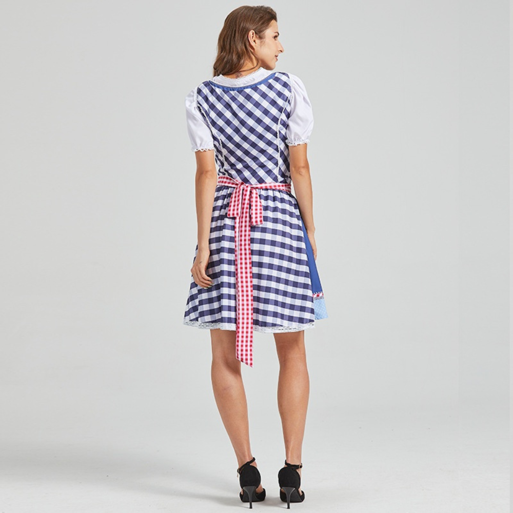 Rowina - Klassisches kariertes Oktoberfest-Dirndlkleid für Damen