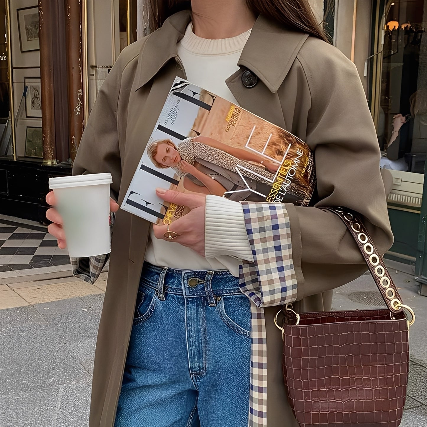 Connie - Moderner langer Trenchcoat für Damen