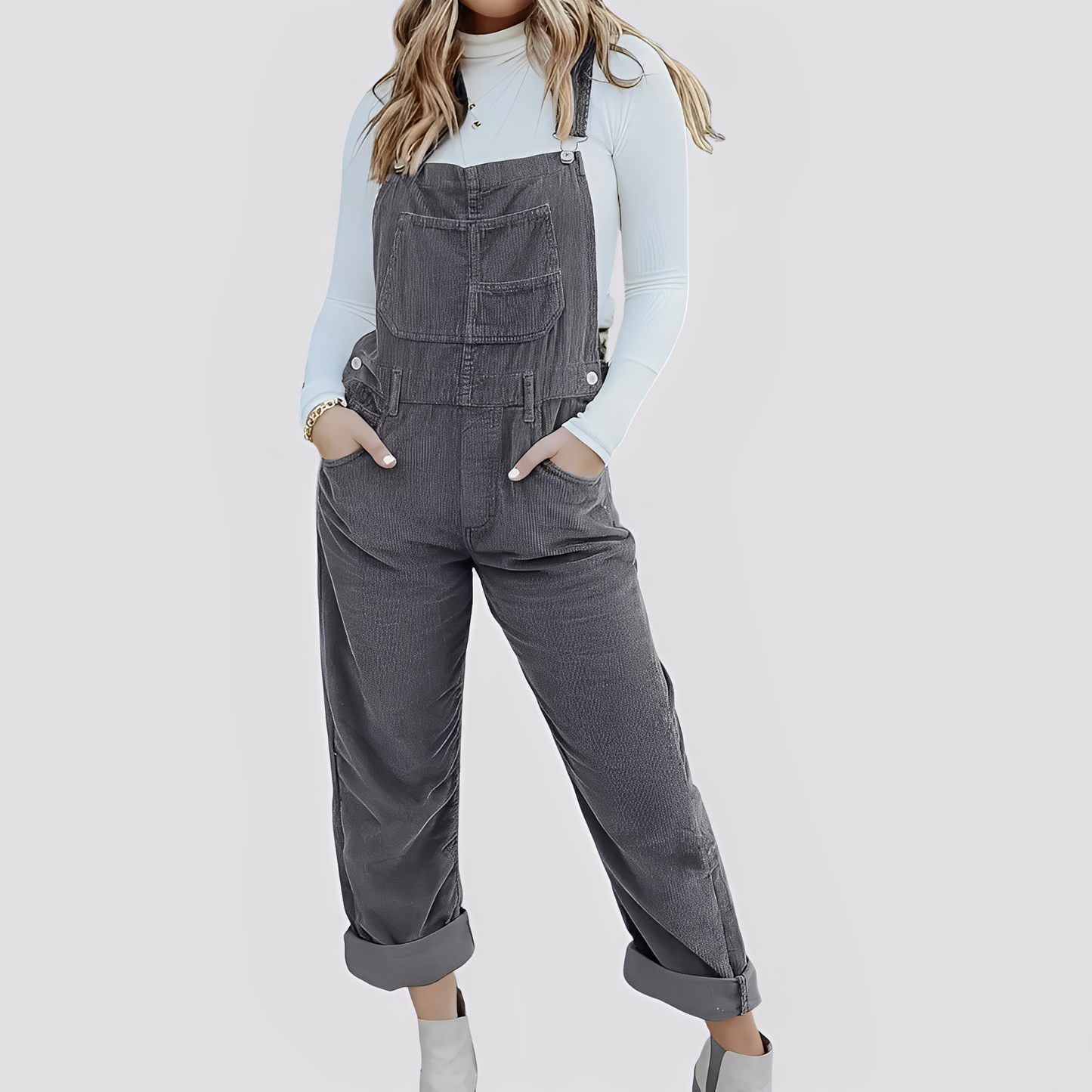 Mildred - Klassische, locker sitzende Jeanslatzhose für Damen
