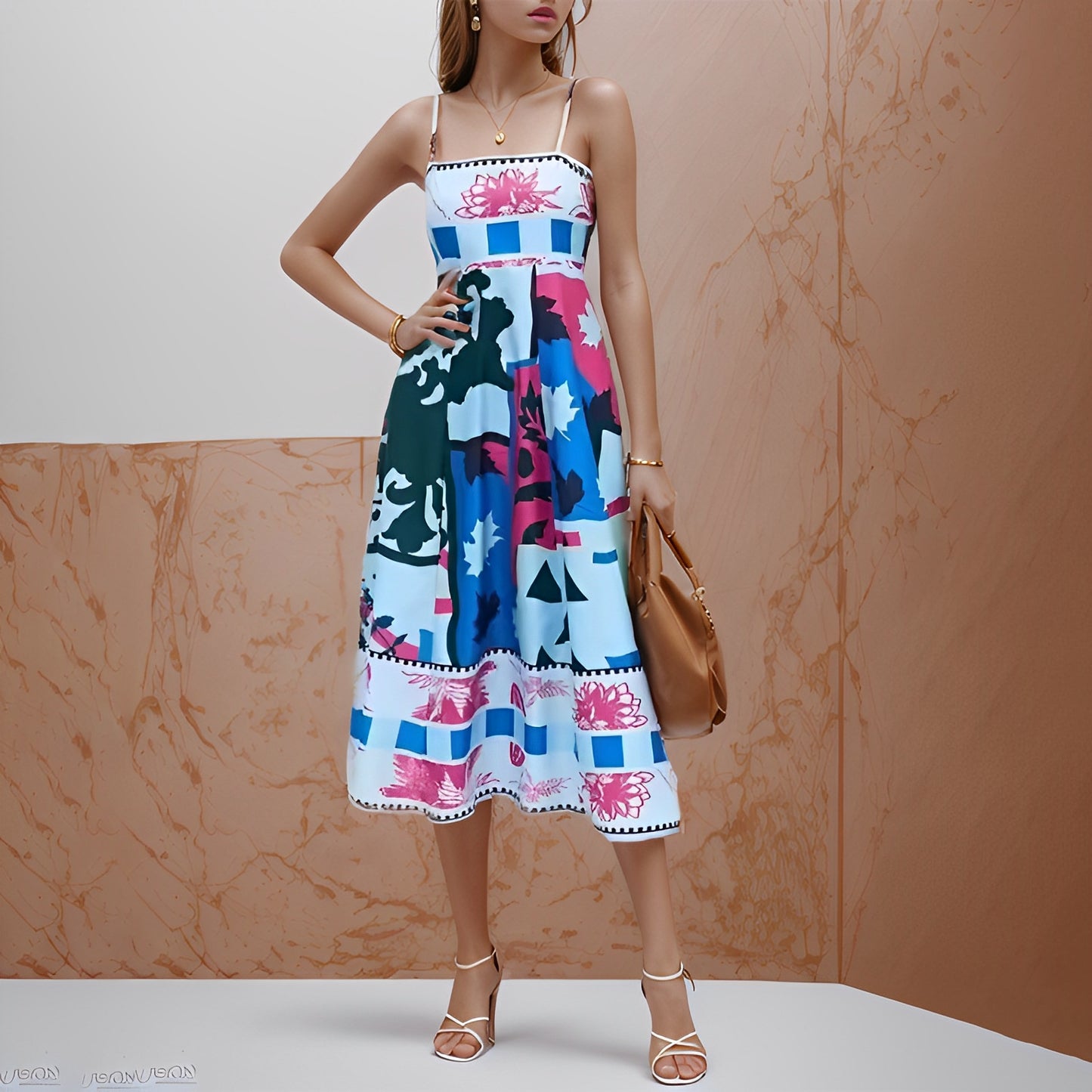 Zinnia - Farbenfrohes Sommerkleid mit hoher Taille für Damen