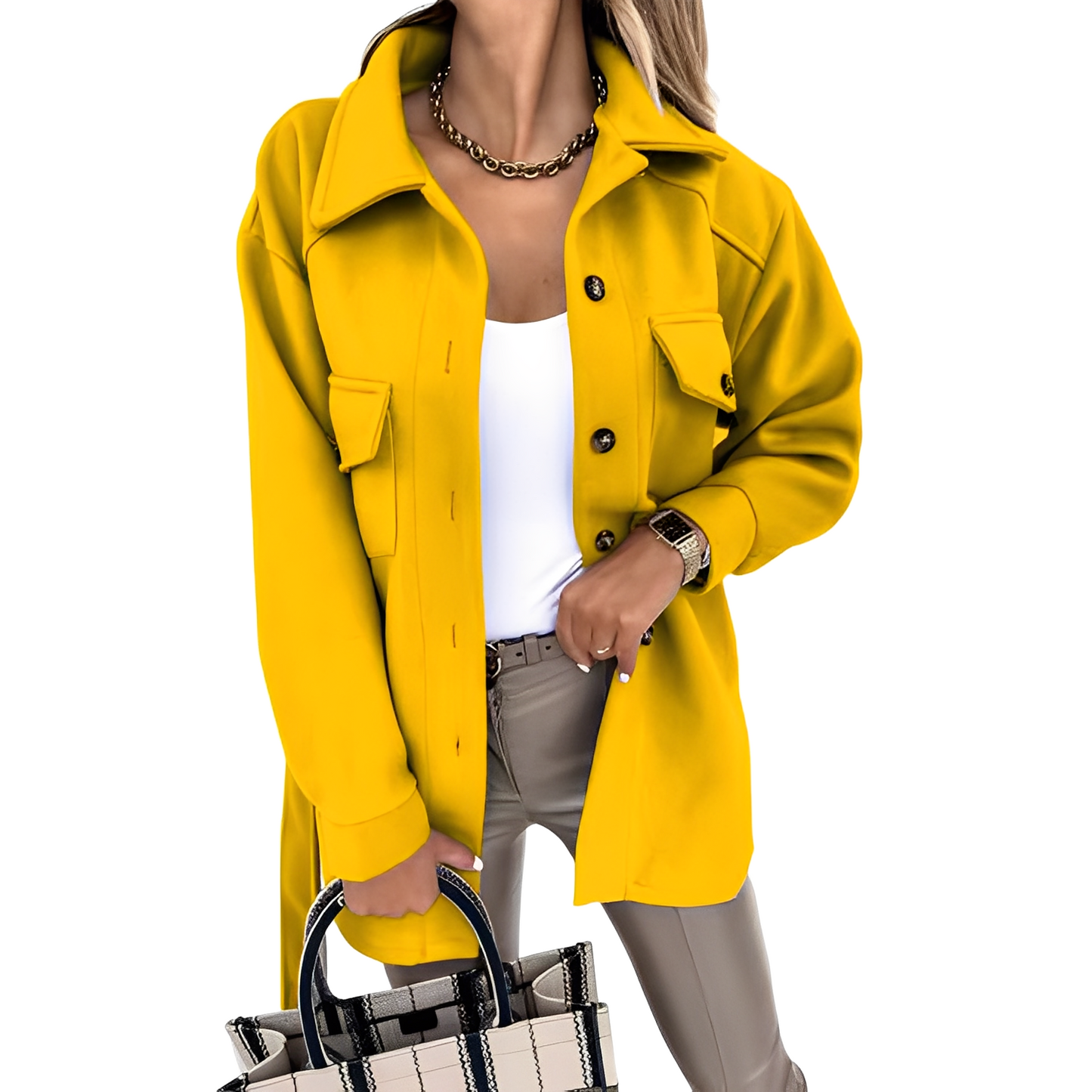 Bethanie - Lässige Reversjacke mit Knöpfen für Damen