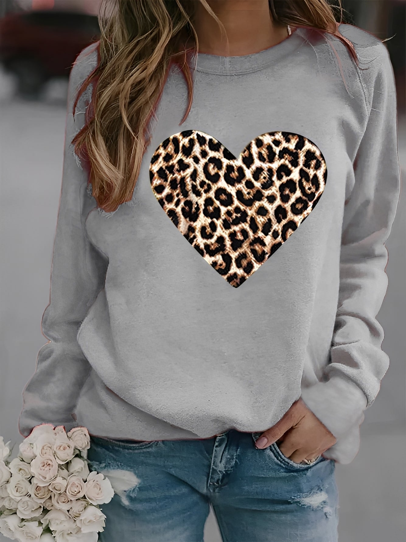 Daniella - Lässiger Pullover mit Herzmuster für Damen